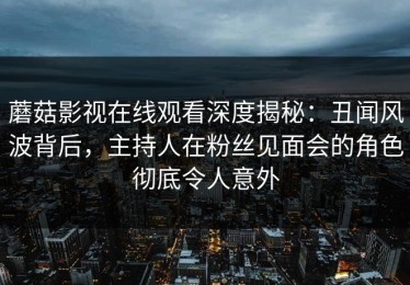 蘑菇影视在线观看深度揭秘：丑闻风波背后，主持人在粉丝见面会的角色彻底令人意外