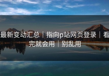 最新变动汇总｜指向p站网页登录｜看完就会用｜别乱用