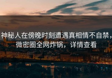 神秘人在傍晚时刻遭遇真相情不自禁，微密圈全网炸锅，详情查看