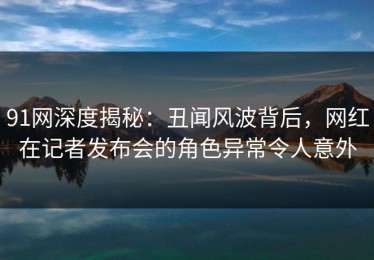 91网深度揭秘：丑闻风波背后，网红在记者发布会的角色异常令人意外