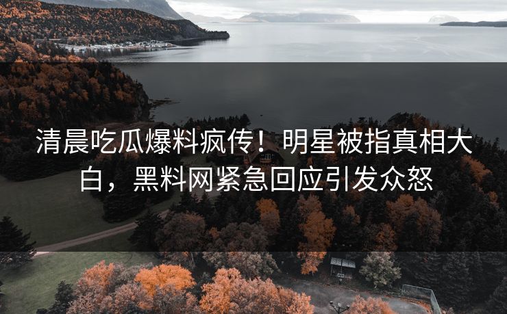 清晨吃瓜爆料疯传！明星被指真相大白，黑料网紧急回应引发众怒