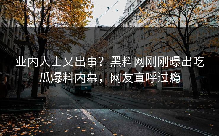 业内人士又出事？黑料网刚刚曝出吃瓜爆料内幕，网友直呼过瘾