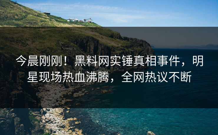 今晨刚刚！黑料网实锤真相事件，明星现场热血沸腾，全网热议不断
