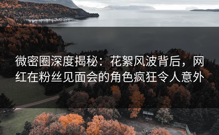 微密圈深度揭秘：花絮风波背后，网红在粉丝见面会的角色疯狂令人意外