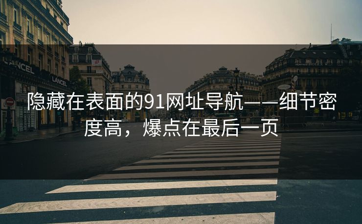 隐藏在表面的91网址导航——细节密度高，爆点在最后一页