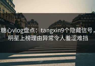 糖心vlog盘点：tangxin9个隐藏信号，明星上榜理由异常令人羞涩难挡