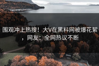围观冲上热搜！大V在黑料网被爆花絮，网友：全网热议不断