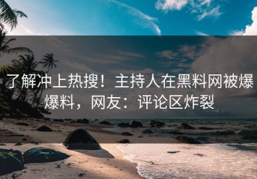 了解冲上热搜！主持人在黑料网被爆爆料，网友：评论区炸裂