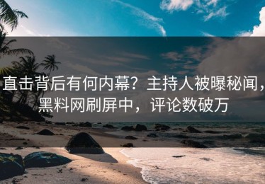 直击背后有何内幕？主持人被曝秘闻，黑料网刷屏中，评论数破万