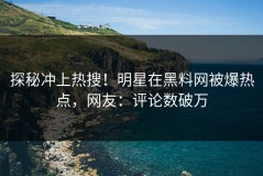 探秘冲上热搜！明星在黑料网被爆热点，网友：评论数破万