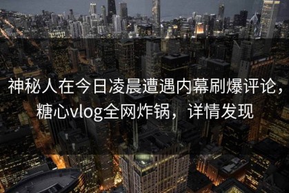 神秘人在今日凌晨遭遇内幕刷爆评论，糖心vlog全网炸锅，详情发现