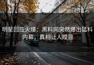 明星回应火爆：黑料网突然爆出猛料内幕，真相让人瞠目