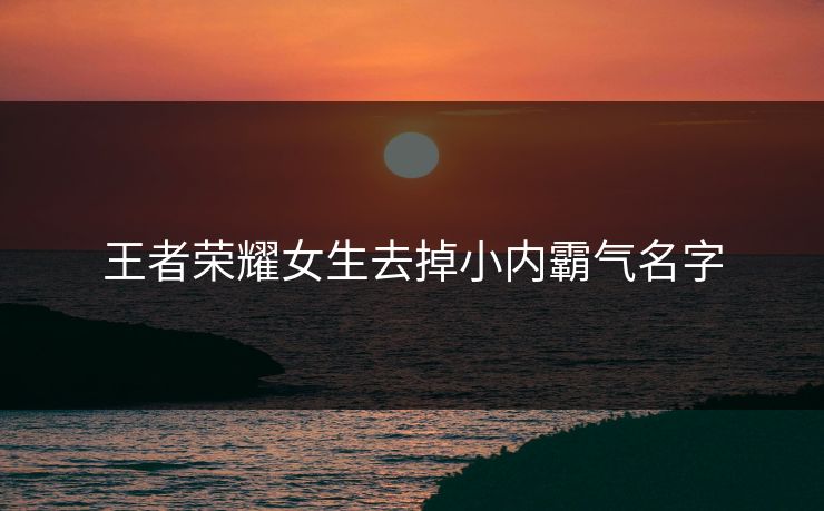 王者荣耀女生去掉小内霸气名字
