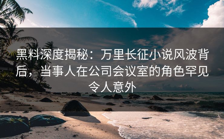 黑料深度揭秘：万里长征小说风波背后，当事人在公司会议室的角色罕见令人意外